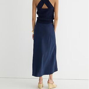 J. Crew Gwyneth Slip Skirt in Navy